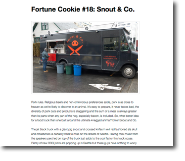 Fortune Cookie Blog Review of Snout & Co.